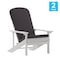 Flash Furniture White Adirondack Chairs with Gray Cushions, 2PK 2-JJ-C14501-CSNGY-WH-GG - alternate 3